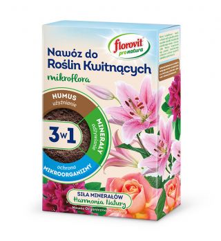Nawóz do roślin kwitnących 3 w 1 - użyźnia, odżywia i chroni - Pro Natura - Florovit - 1 kg
