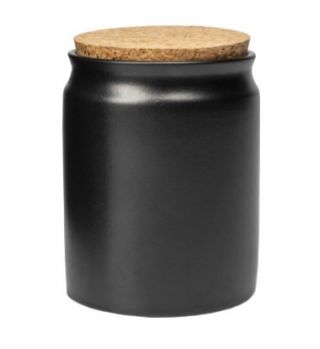Słoiczek z kamionki z korkiem naturalnym - czarny - 200 ml