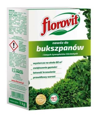 Nawóz do bukszpanów i innych żywopłotów liściastych - zwiększający gęstość - Florovit - 1 kg