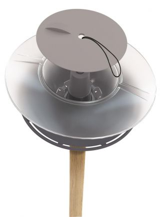 Karmnik dla ptaków z możliwością mocowania na trzonku - Birdyfeed Round - antracyt