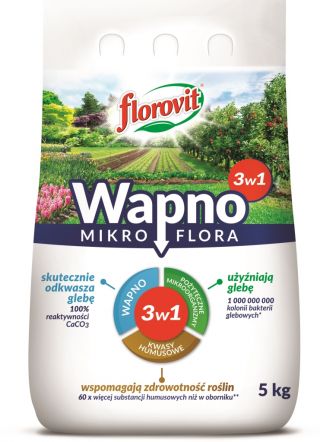 Wapno granulowane 3 w 1 - wapno, pożyteczne organizmy i humus - Mikroflora - Florovit - 5 kg