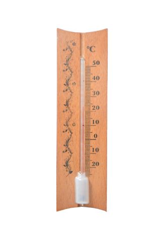Termometr wewnętrzny drewniany - prosty - 40x150 mm - brąz