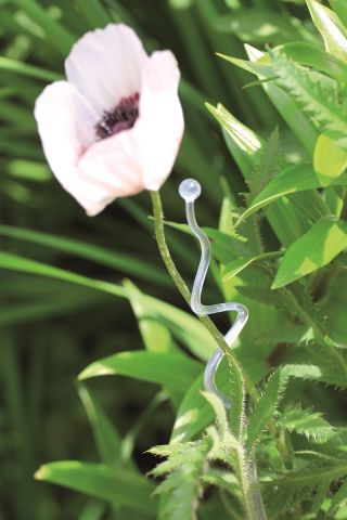 Biały zygzak - Podpórka do storczyka i innych kwiatów