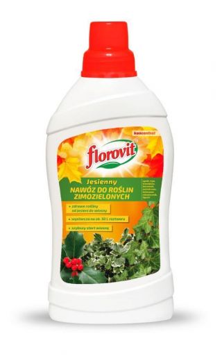 Nawóz jesienny do roślin zimozielonych - intensywne wybarwienie nawet zimą - Florovit - 1 l
