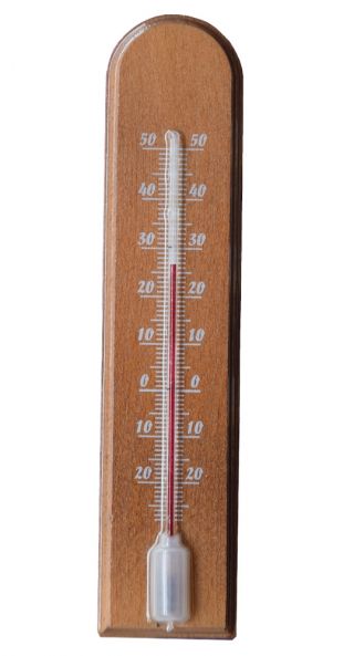 Termometr wewnętrzny drewniany - łuk - 40x185 mm - ciemny brąz