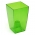 Finezja - Osłonka kwadratowa wysoka - zielona transparentna - 12,5 cm